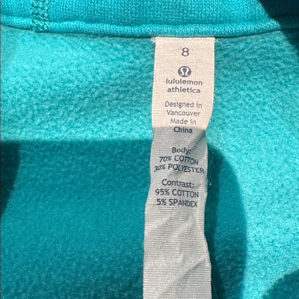 Lululemon Women’s Turquoise Zip Hoodie Jacket - Athletic Hooded Coat - Picture 4 of 4